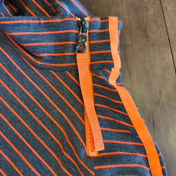 Bogner Long Sleeve Mock Turtleneck , Gray with orange stripes, Ladies Sz 8 - Picture 3 of 7